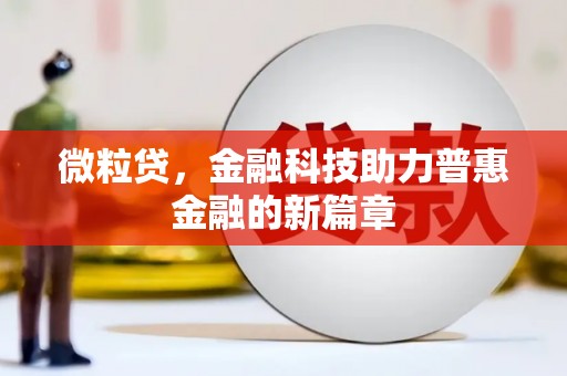 芙蓉微粒贷，金融科技助力普惠金融的新篇章