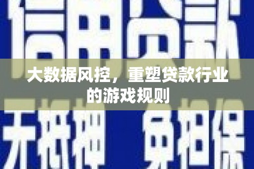 芙蓉大数据风控，重塑贷款行业的游戏规则