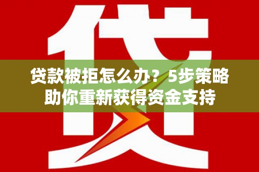 芙蓉贷款被拒怎么办？5步策略助你重新获得资金支持