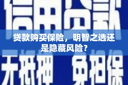 芙蓉贷款购买保险，明智之选还是隐藏风险？