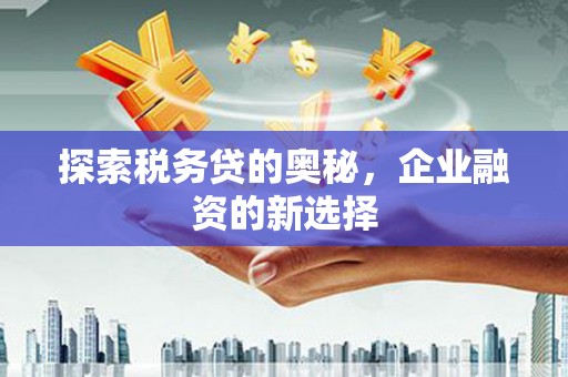 芙蓉探索税务贷的奥秘，企业融资的新选择