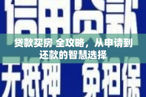 芙蓉贷款买房 全攻略，从申请到还款的智慧选择