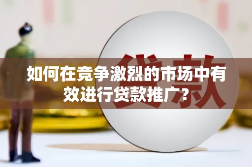 芙蓉如何在竞争激烈的市场中有效进行贷款推广？