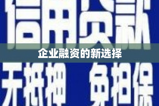 芙蓉企业融资的新选择