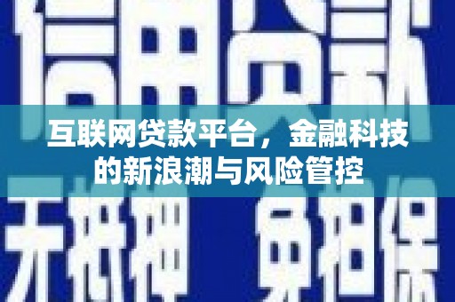 芙蓉互联网贷款平台，金融科技的新浪潮与风险管控