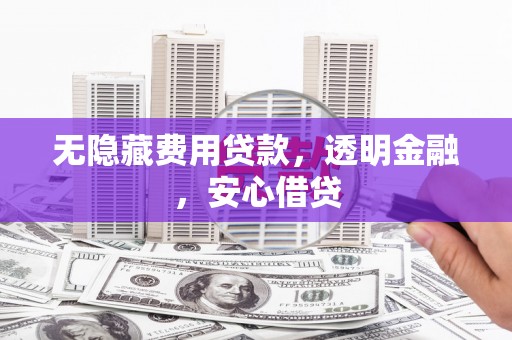 芙蓉无隐藏费用贷款，透明金融，安心借贷