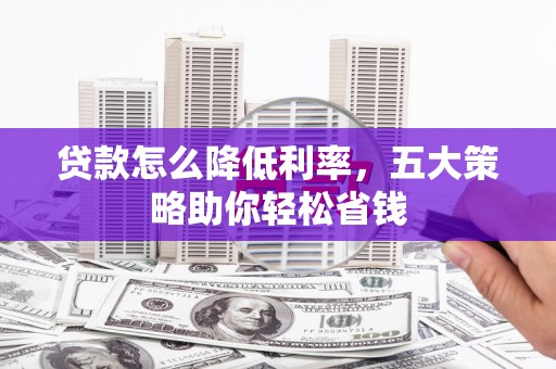芙蓉贷款怎么降低利率，五大策略助你轻松省钱
