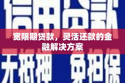 芙蓉宽限期贷款，灵活还款的金融解决方案