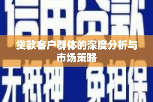 芙蓉贷款客户群体的深度分析与市场策略