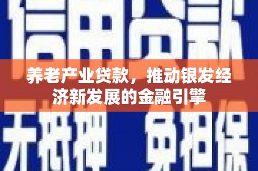 芙蓉养老产业贷款，推动银发经济新发展的金融引擎