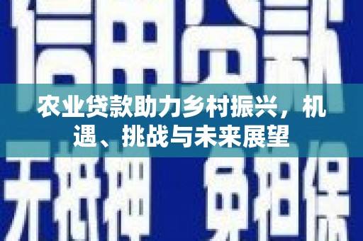 芙蓉农业贷款助力乡村振兴，机遇、挑战与未来展望
