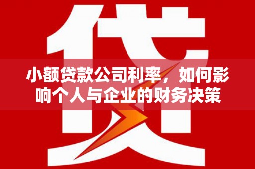 芙蓉小额贷款公司利率，如何影响个人与企业的财务决策