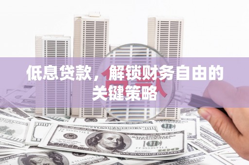 芙蓉低息贷款，解锁财务自由的关键策略