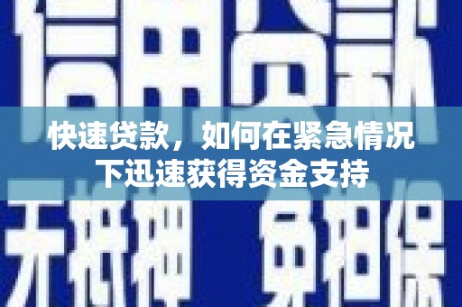 芙蓉快速贷款，如何在紧急情况下迅速获得资金支持